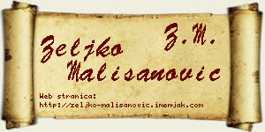 Željko Mališanović vizit kartica
